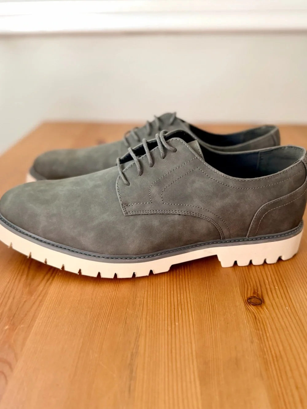 Bruno Marc Men’s Gray Lug Sole Oxford Shoes Size 12 NWOB